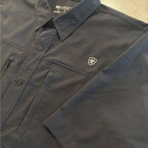 Ariat TEK Heat Series Black Performance Fishing Work Shirt Ranch Men's Large